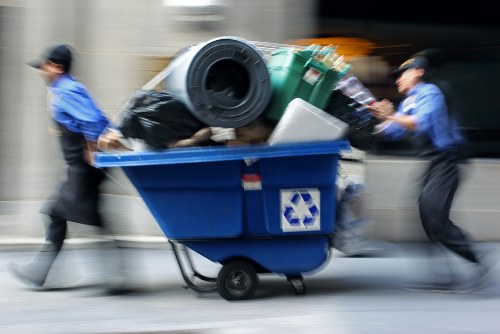 Customer service representative assisting with rubbish clearance