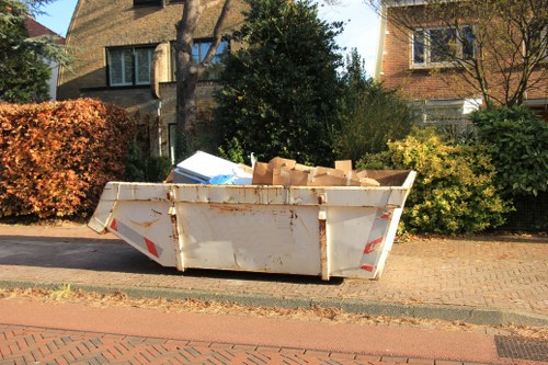 Various waste materials being sorted for recycling